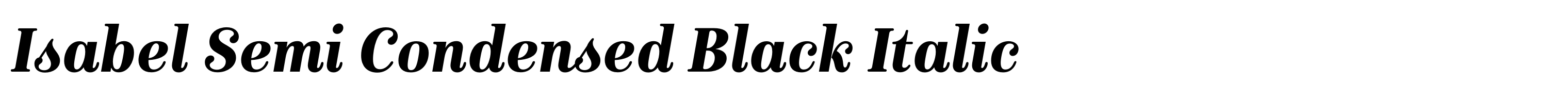 Isabel Semi Condensed Black Italic